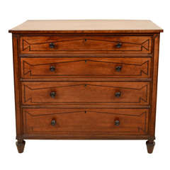 An English Regency Inlaid Mahogany Chest of Drawers