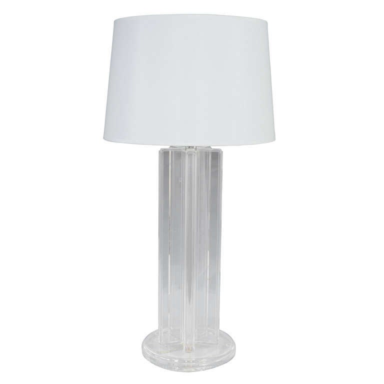 Midcentury Clear Lucite Table Lamp