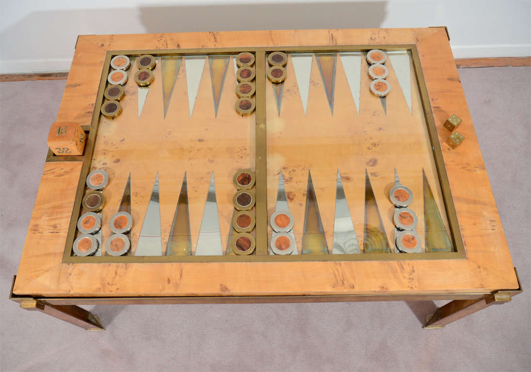 Italian Mid Century Backgammon Table by Tomasso Barbi