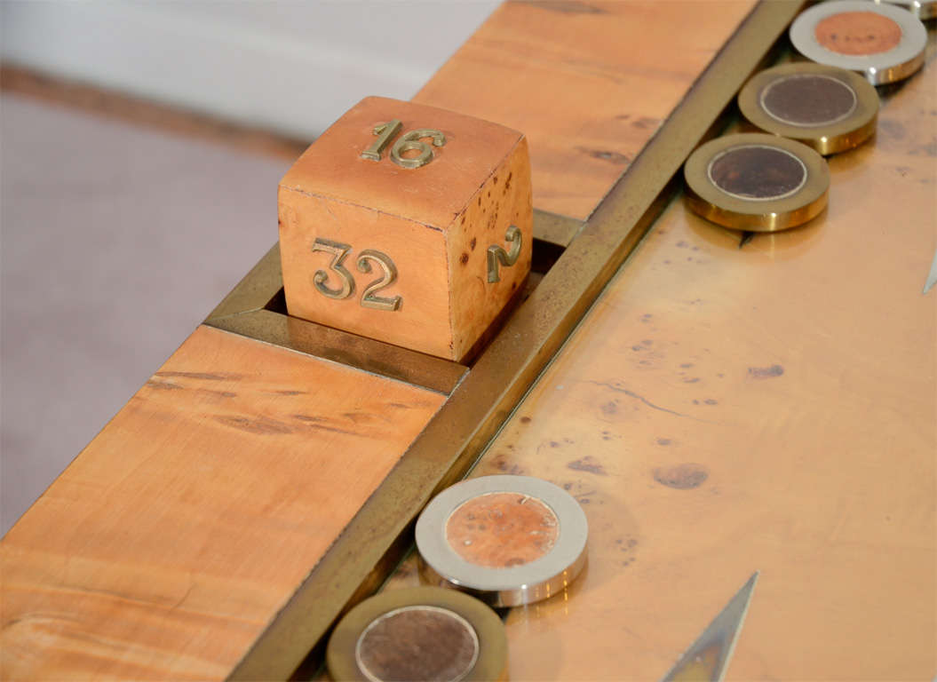 Mid Century Backgammon Table by Tomasso Barbi 1