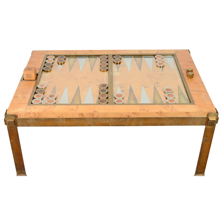 Mid Century Backgammon Table by Tomasso Barbi at 1stDibs