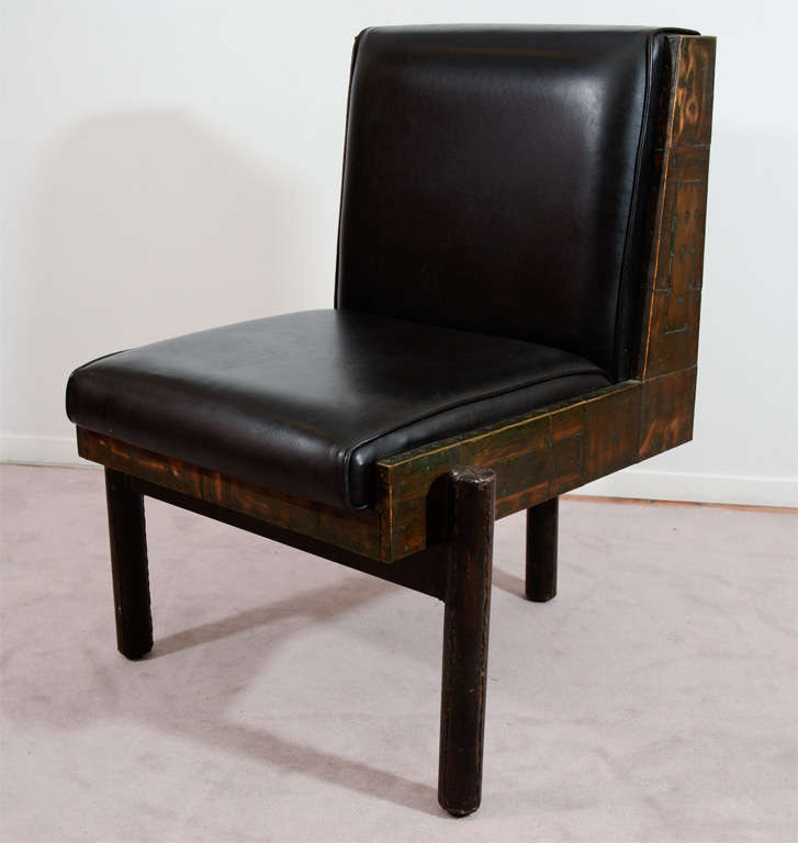Mid Century Industrial Metal Tripod Chair