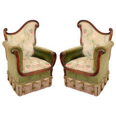 Pair of Vintage Art Deco Style Parlor Chairs