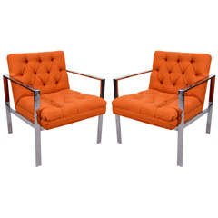 Pair of Mid Century Armchairs by Milo Baughman for Thayer Coggin