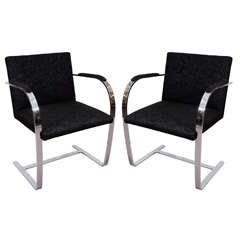 Pair of Mid Century Mies Van Der Rohe for Knoll Brno Chairs