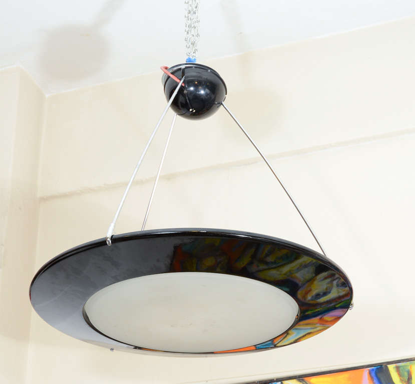 Vintage Saucer-form "Mira/PG" Hanging Fixture by Arteluce
