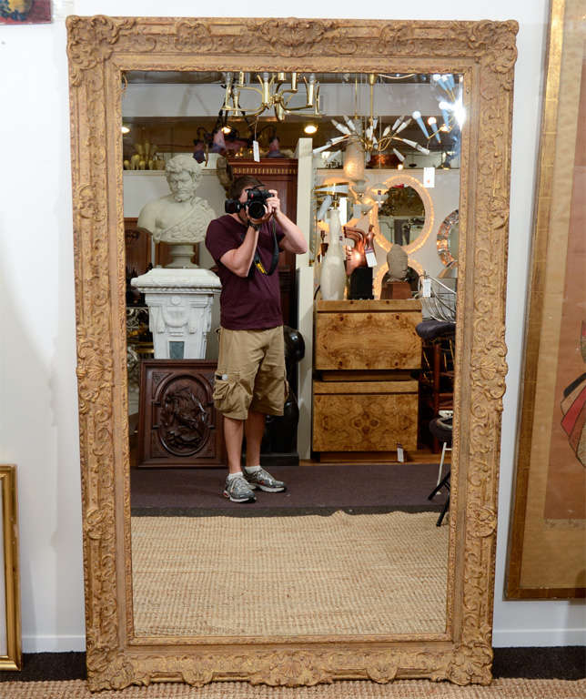 Elaborate Vintage Gilt Wood Frame, Big Wooden Mirror