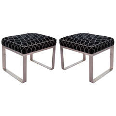 Pair of Mid Century Milo Baughman for Pace Stools / Benches