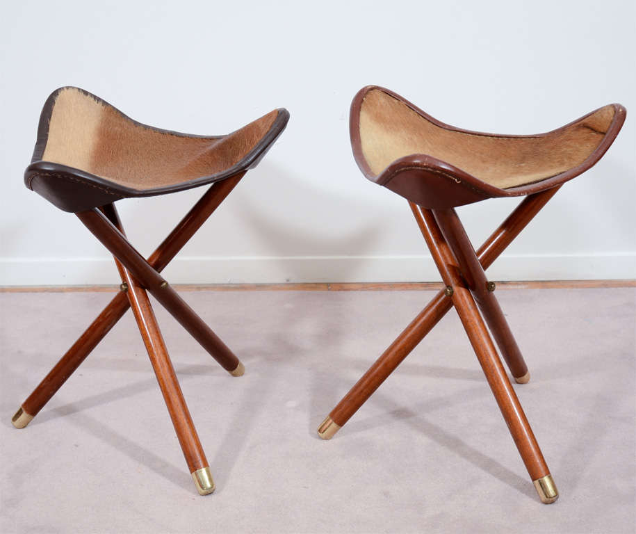 leather tripod stool