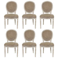 1900s Louis XVI Style Medallion Dining Chairs