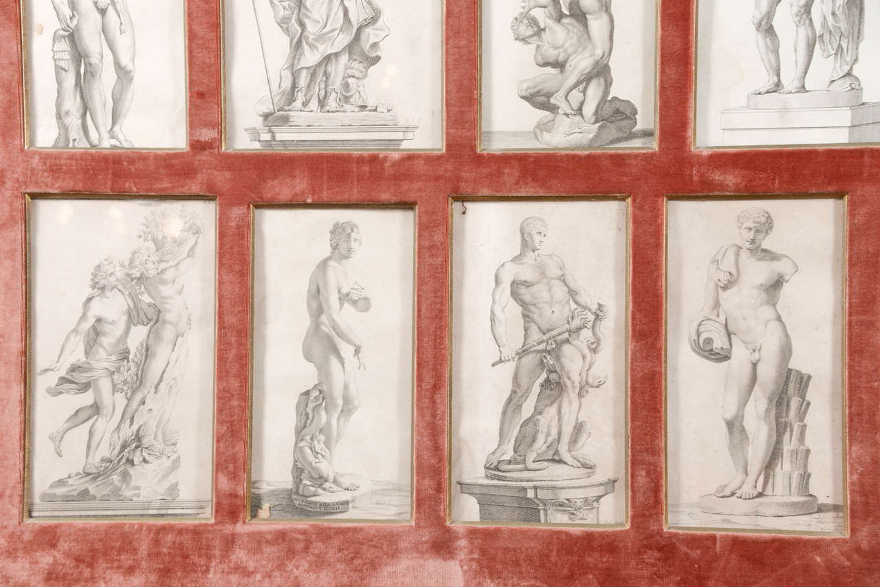 French 19th Century Lithograph Sketches Taken of Statues from Famous Artists 1