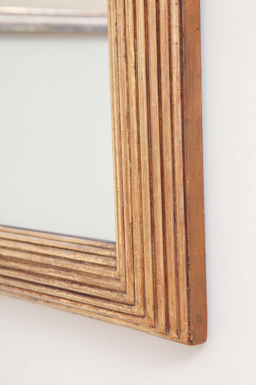 19th Century Ribbed Gilt Wood Mirror