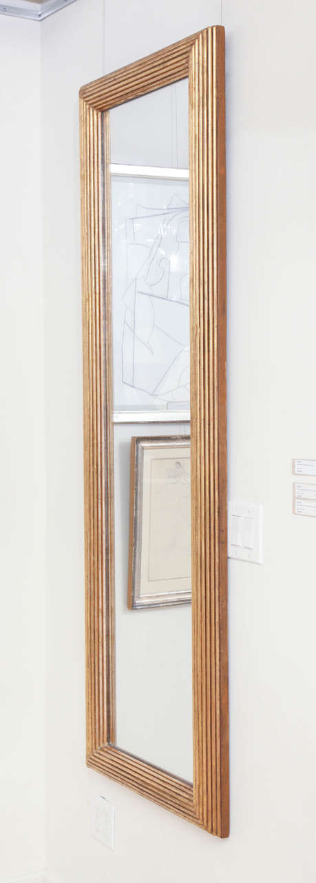 Ribbed Gilt Wood Mirror 1