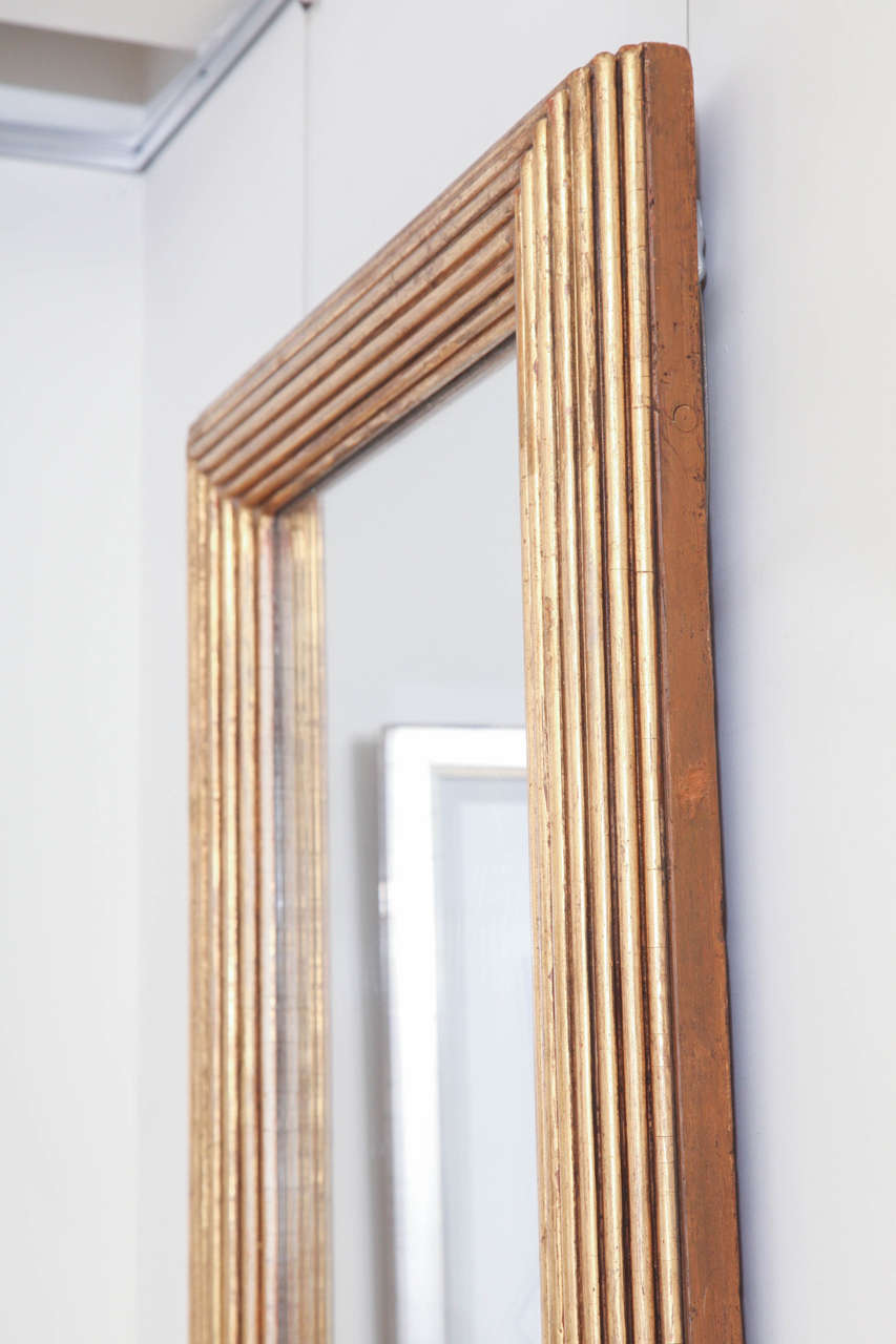 Ribbed Gilt Wood Mirror 2