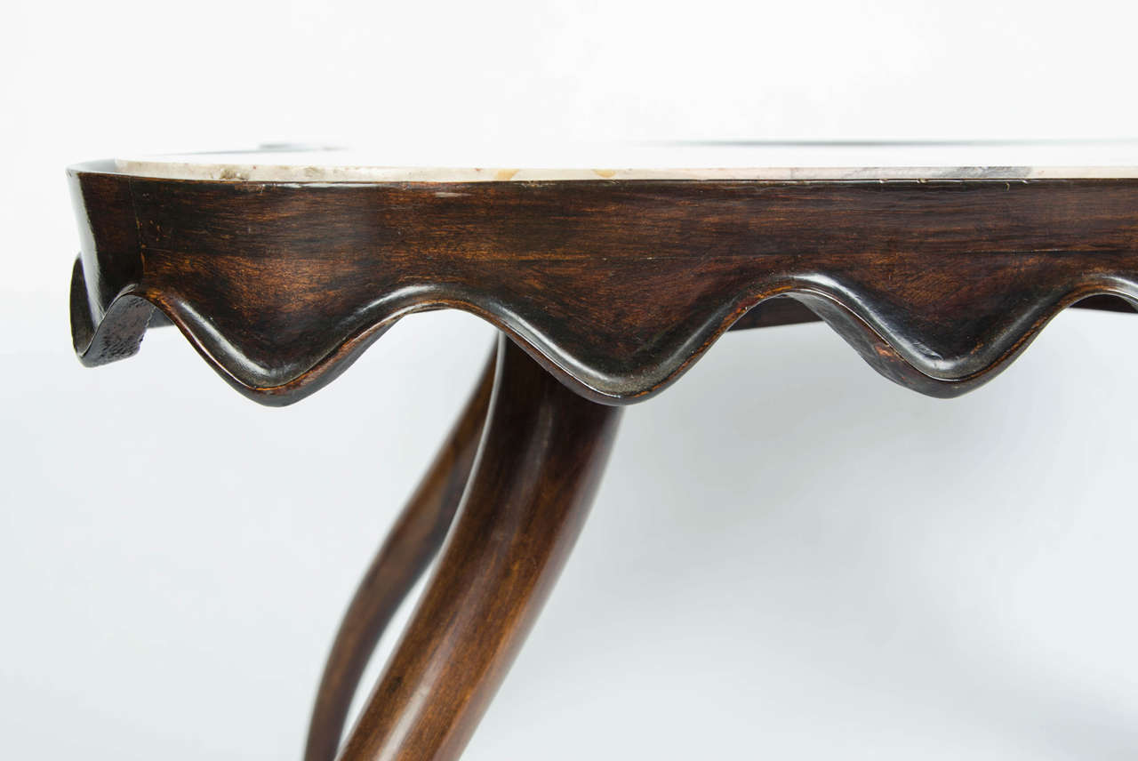 Mid-20th Century Occasional Table in Mahogany and Marble