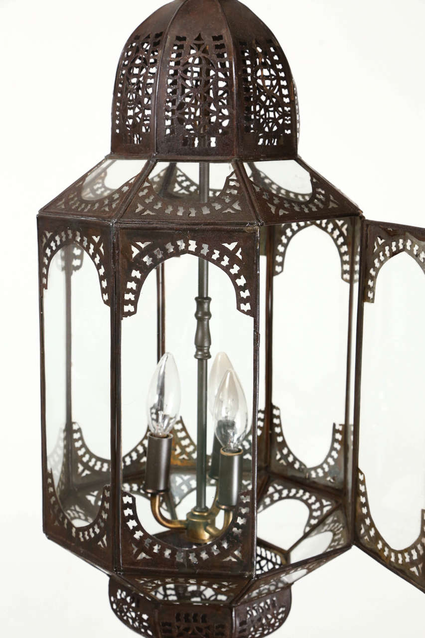 20th Century Moroccan Clear Glass Lantern