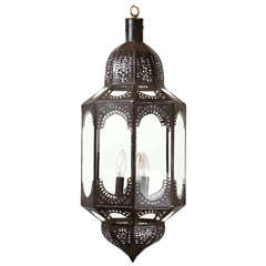 Vintage Moroccan Clear Glass Lantern