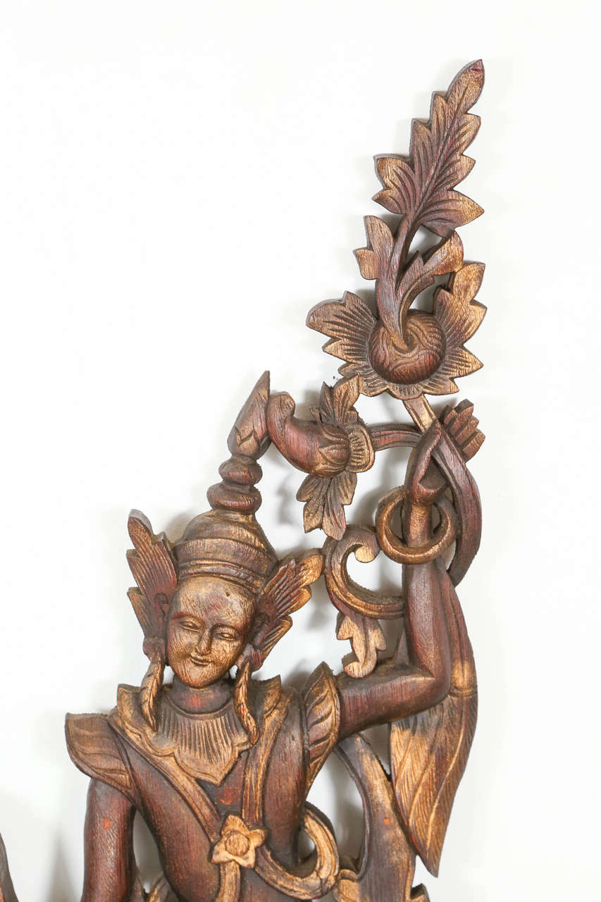Pair of Architectural Kinnari Panels from Thailand 1