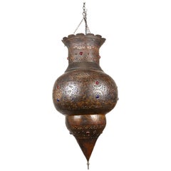 Large Vintage Brass Moroccan Pendant