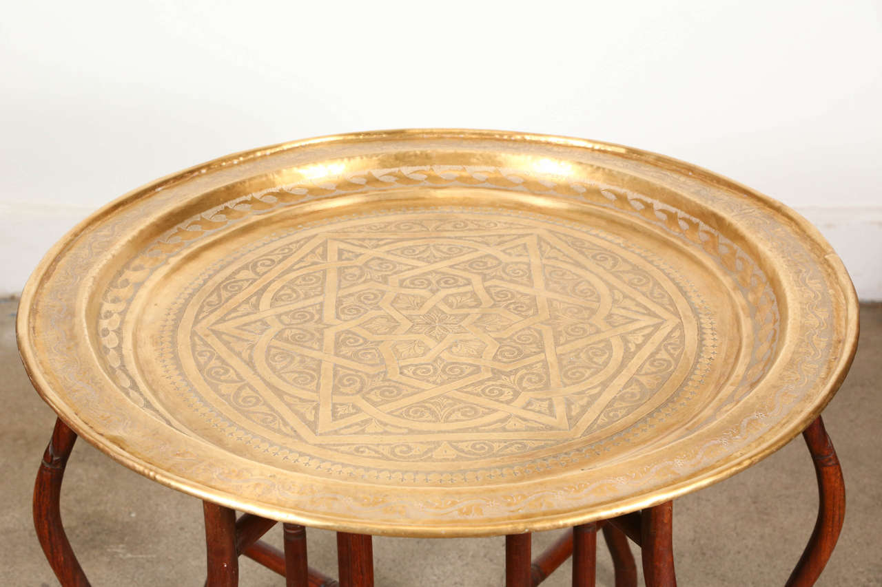 persian brass tray table