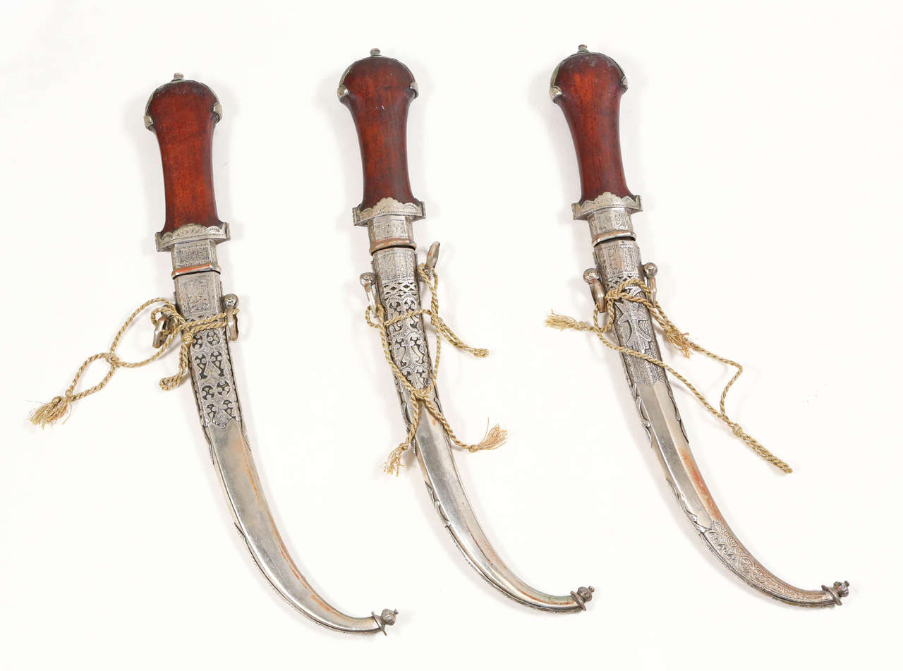 Set of Three Fine Moroccan Tribal Daggers