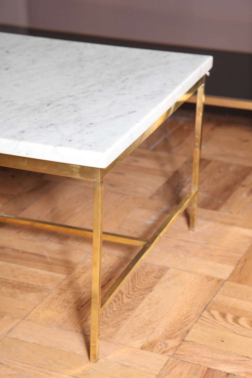 American Paul McCobb Brass and Marble Table for Directional, circa 1955 For Sale
