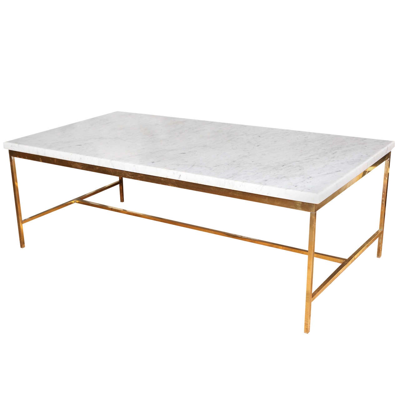 Paul McCobb Brass and Marble Table for Directional, circa 1955 For Sale