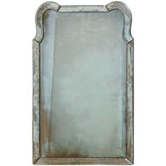 A Queen Anne Style Antiqued Beveled Glass Mirror, France c. 1930