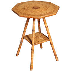 A Hexagonal Bamboo Painted Pine Side Table, c. 1910 A Hexagonal Bamboo Painted Pine Side Table, c. 1910