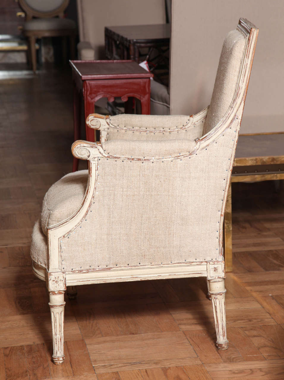 A Pair of Louis XVI Style Bergere Chairs, France 19th Century In Excellent Condition In New York, NY