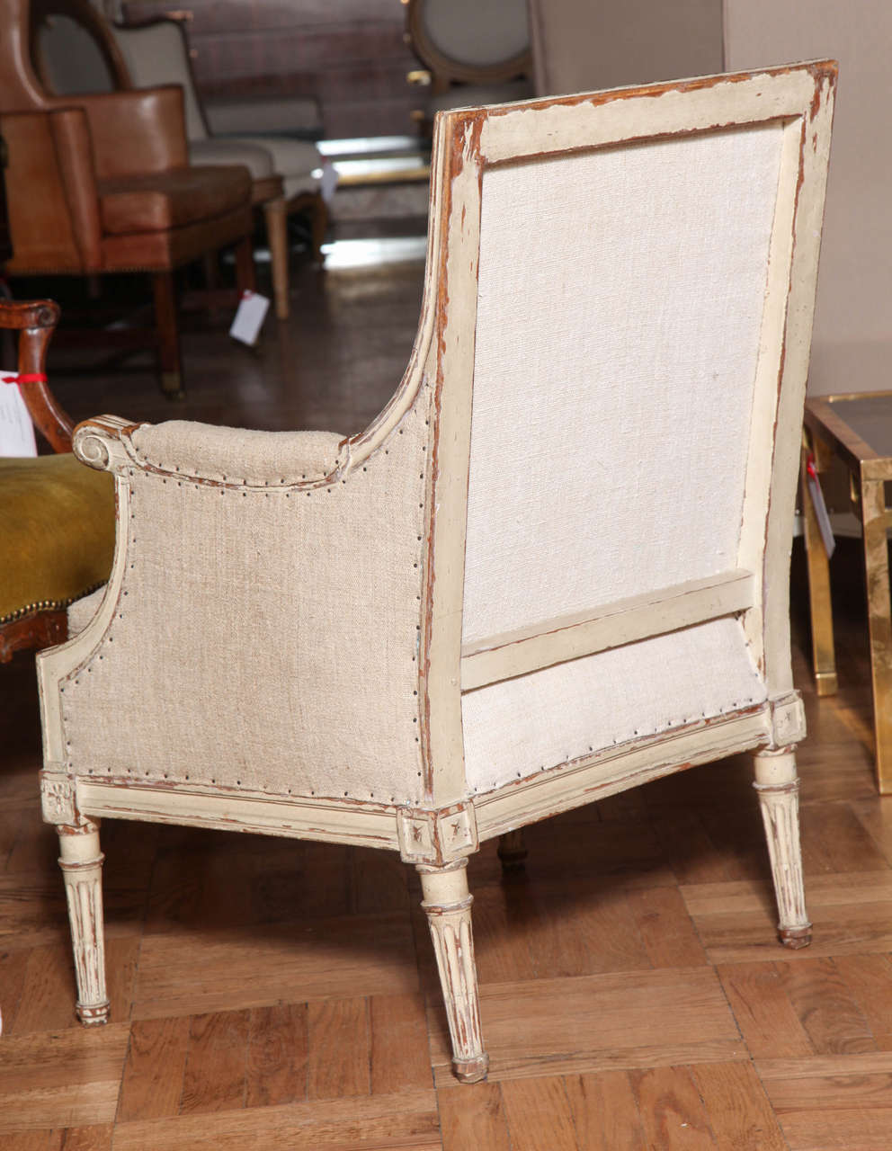 A Pair of Louis XVI Style Bergere Chairs, France 19th Century 4