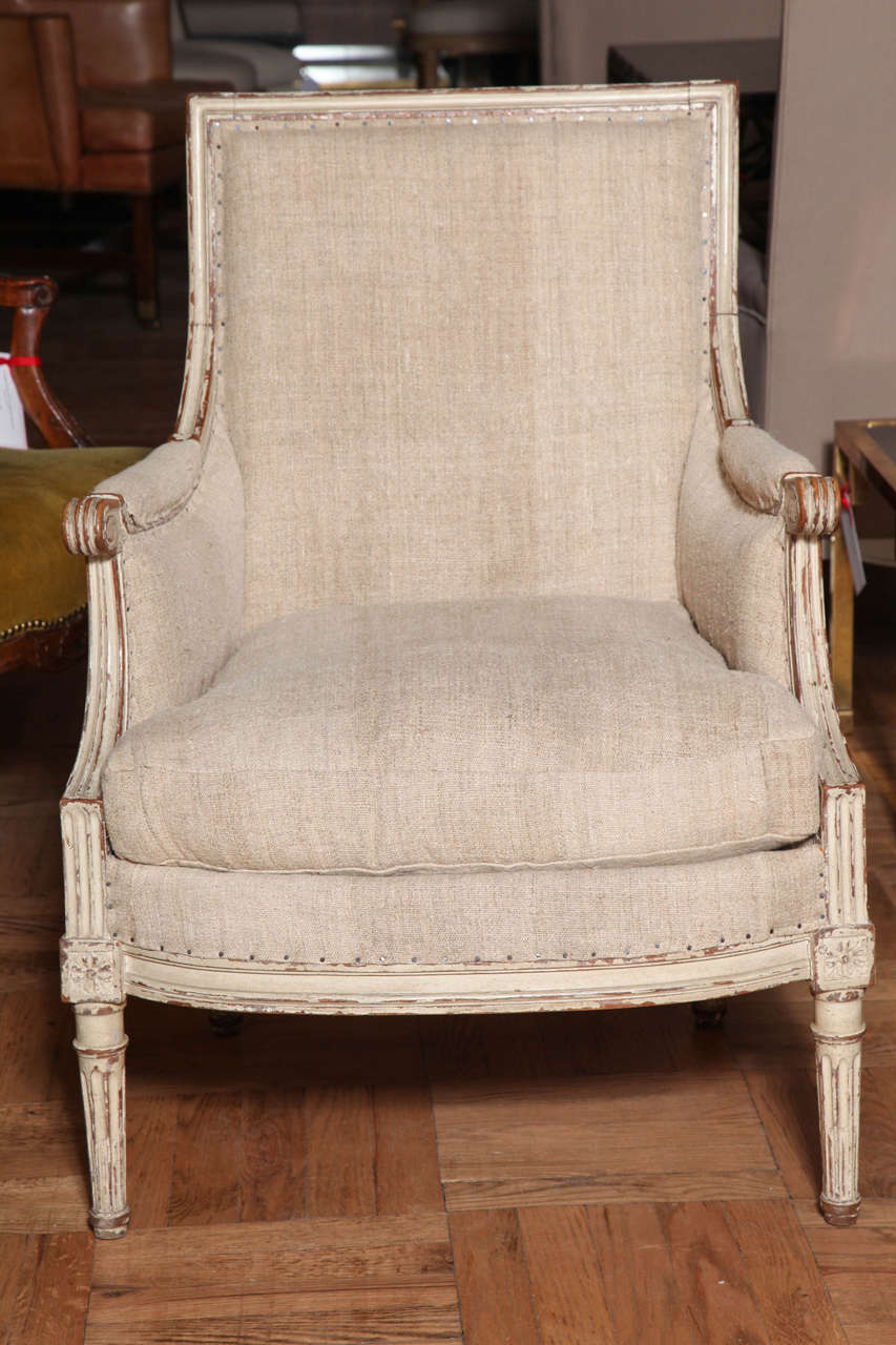 A Pair of Louis XVI Style Bergere Chairs, France 19th Century 5