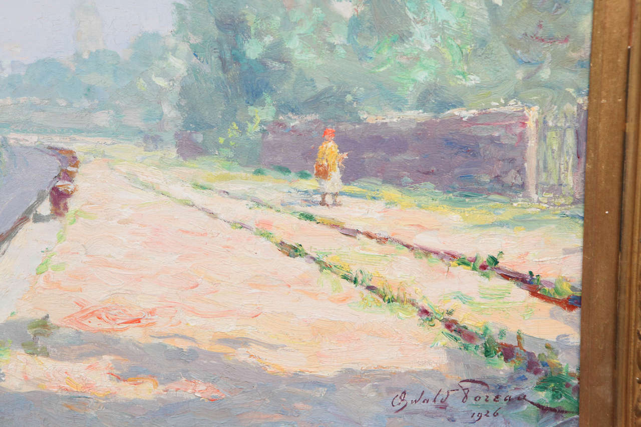 XX secolo Pittura a olio di Oswald Poreau, 1926 in vendita