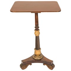 19th Century English Regency Tripod Mahogany Pedestal Table
