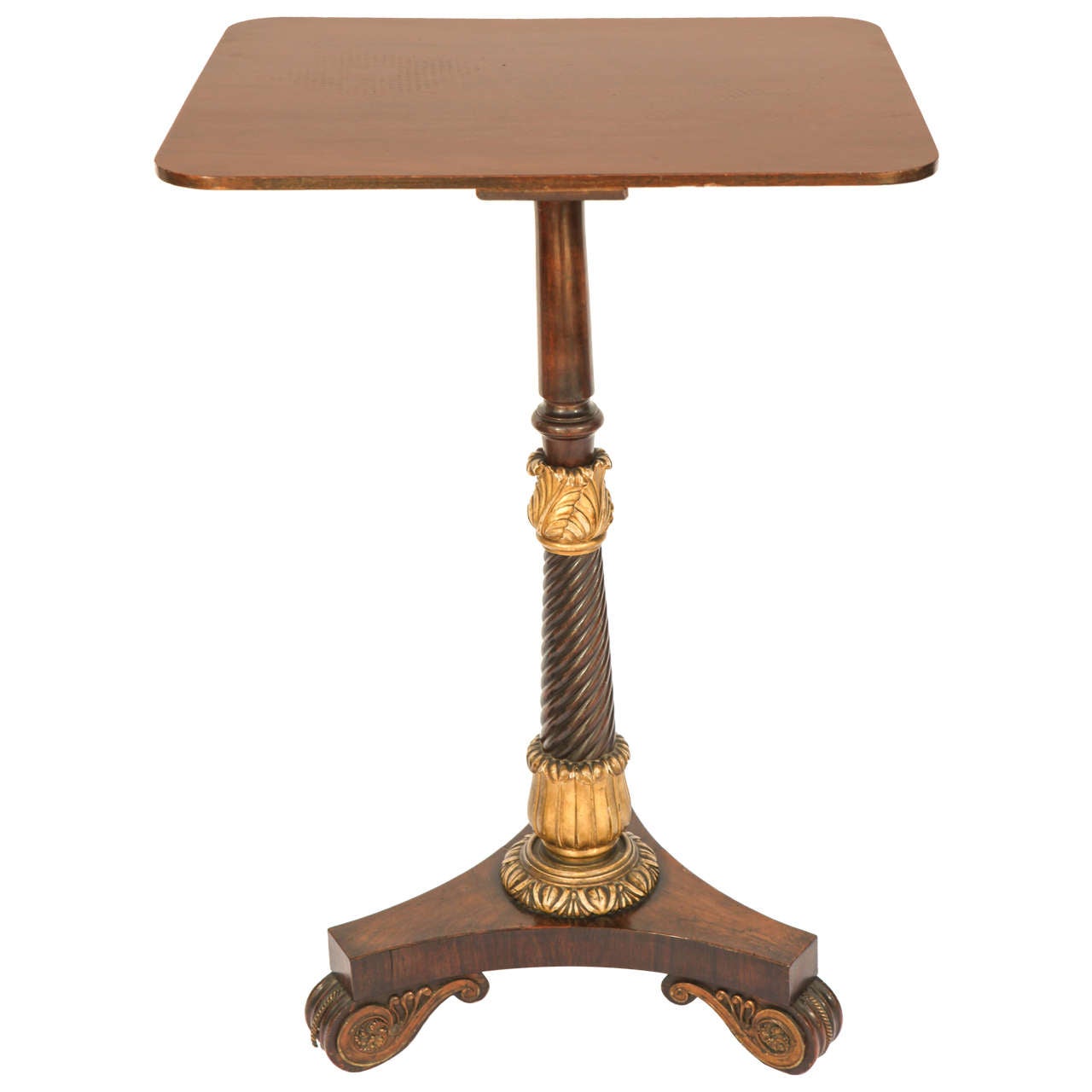 19th Century English Regency Tripod Mahogany Pedestal Table at 1stDibs