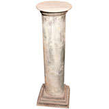 Round Zinc Pedestal with a marble top