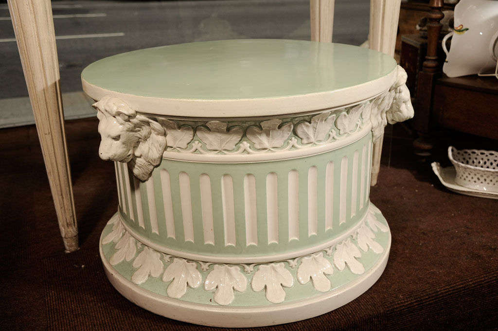 Very Large Copeland Neoclassical Mint Green Column or Stand