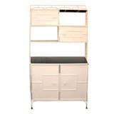 Painted Metal Display/Bar Cabinet with Onyx Glass Shelves