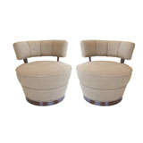 Pair of Vintage Barrel Back Chairs by Gilbert Rohde