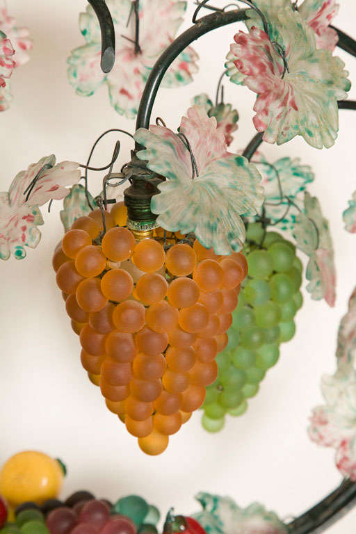 Giant Vintage Italian Glass Fruit Basket Light. 5