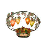 Giant Vintage Italian Glass Fruit Basket Light.