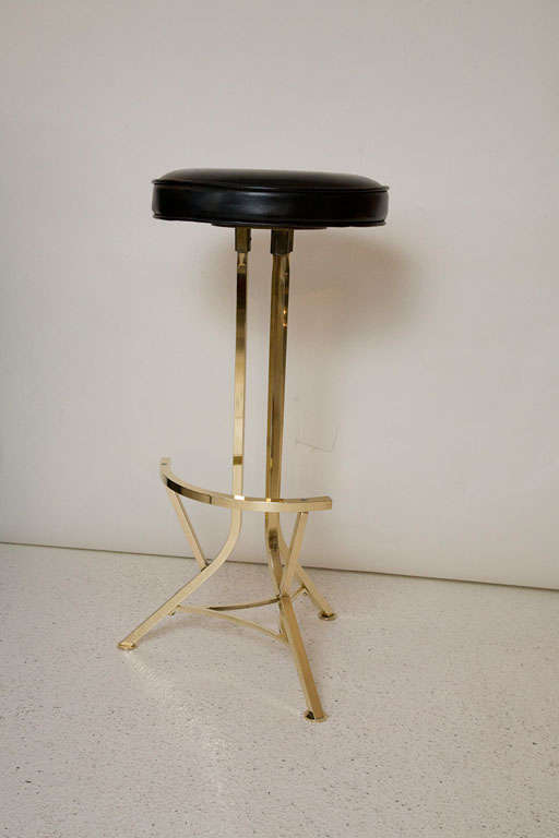 Pair of Vintage Modernist Brass Bar Stools by Seng Chicago 6