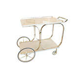 Parchment and Brass Drinks Trolley by Aldo Tura