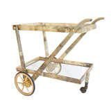 An Italian Brass and Parchment Drinks Trolley by Aldo Tura