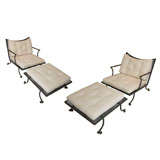 Wrought Iron Patio Chairs and Ottomans by William Haines