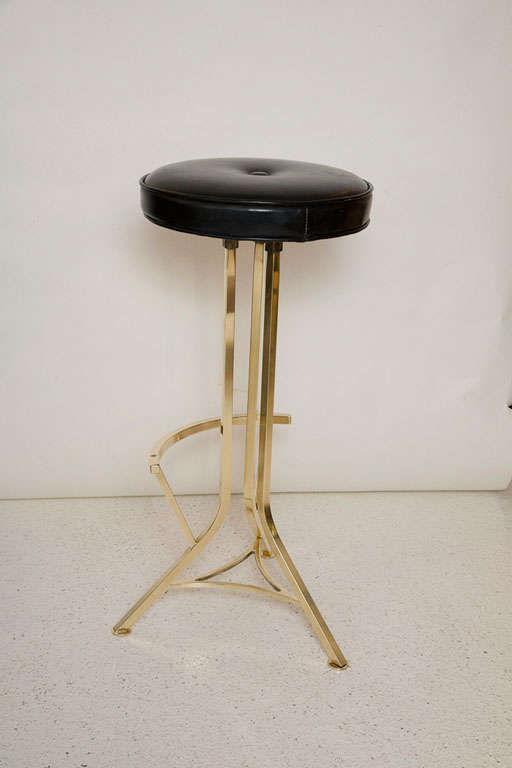 Pair of Vintage Modernist Brass Bar Stools by Seng Chicago at 1stDibs