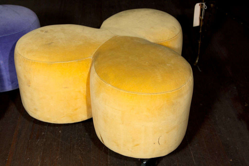 Late 20th Century French Trefoil Ottoman