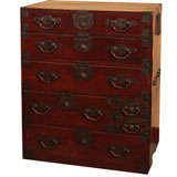 Japanese Lacquered Clothing Chest with Iron Hardware