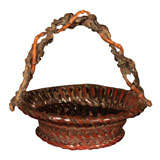 Japanese Bamboo Fruit Basket with Root Handle