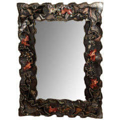 Metal Sculptural Mirror in the Style of Paul Evans 11